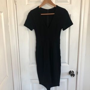 Aritzia Babaton Black V-Neck T-Shirt Dress | 0​​